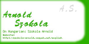 arnold szokola business card